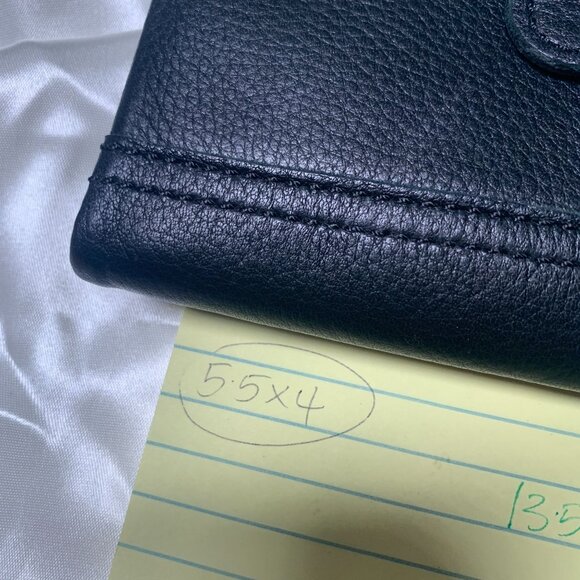 Fossil Black Leather Medium Bifold Wallet With Zippered Coin Pocket & Card Slots - Picture 8 of 8